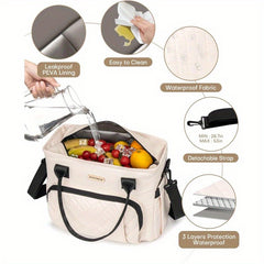 ESMNONA Insulated Lunch Bag Leakproof Nylon Cooler Tote