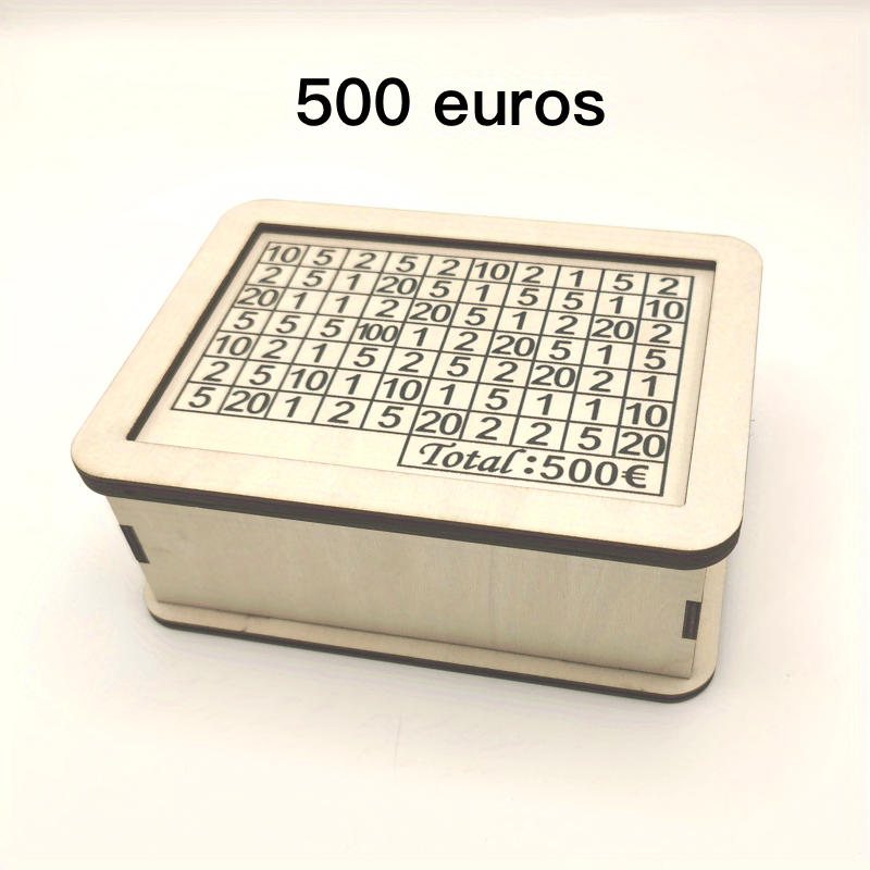 Creative Wooden Money Saving Box With 1000 500 Savings Plan Table