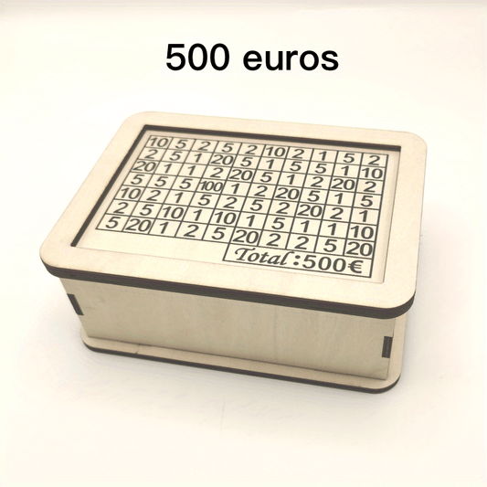 Creative Wooden Money Saving Box With 1000 500 Savings Plan Table