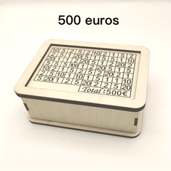 Creative Wooden Money Saving Box With 1000 500 Savings Plan Table