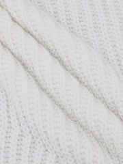  Solid Lantern Sleeve Knitted Pullover Jumper