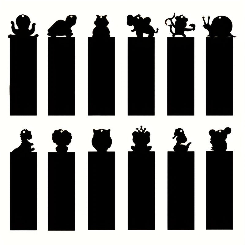 12pcs Animal DIY Bookmarks Scratch Painting Kit