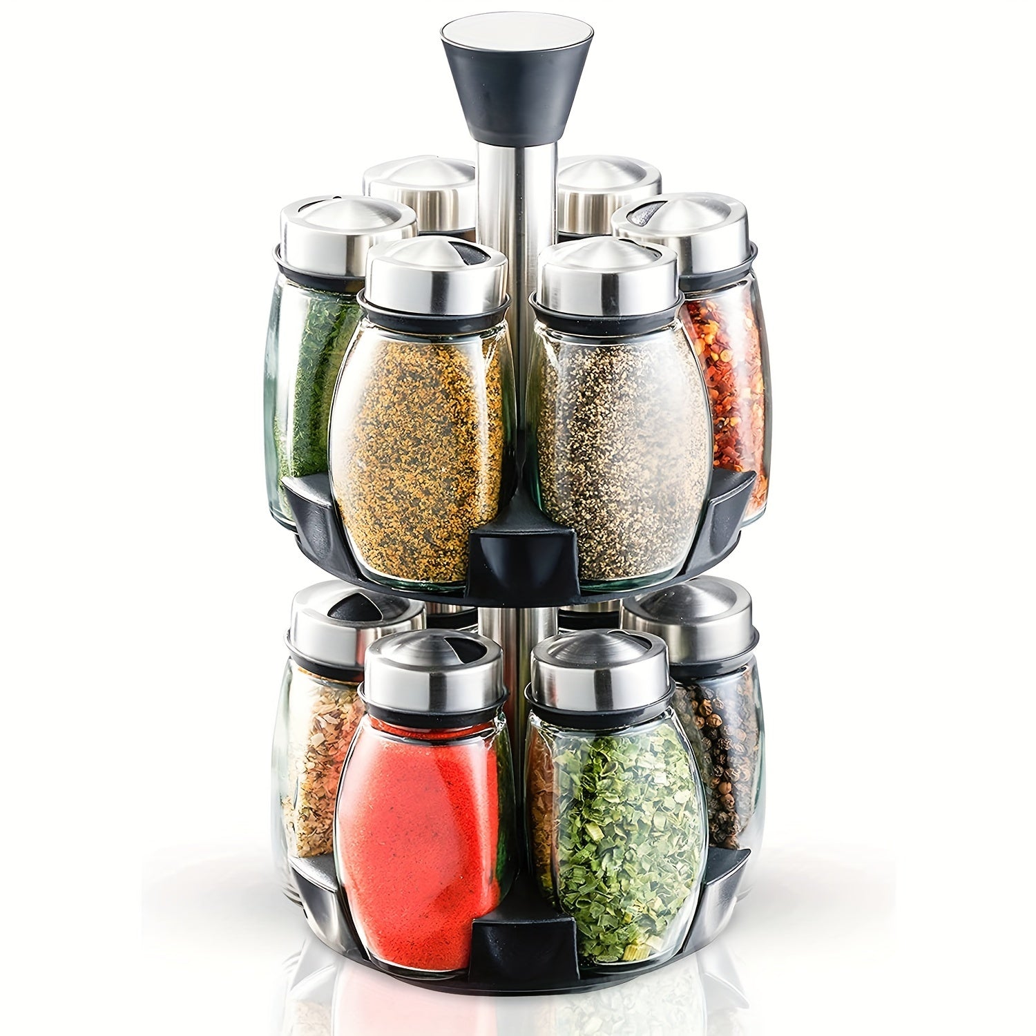 6pcs 12pcs Spice Rack Organizer with Glass Jars