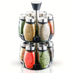 6pcs 12pcs Spice Rack Organizer with Glass Jars