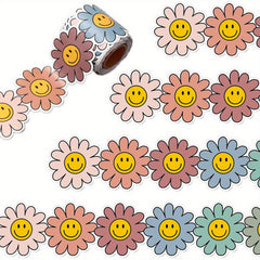 Boho Daisy Flower Bulletin Board Borders with Smiling Faces