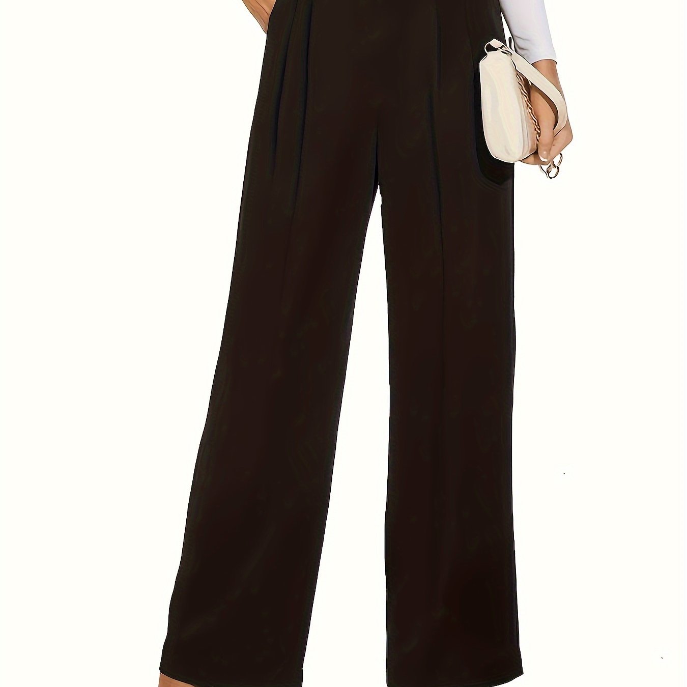 Women's Plus Solid Wide Leg Trousers