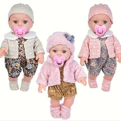 12" Adorable Reborn Doll Gift with Matching Suit Hat & Socks
