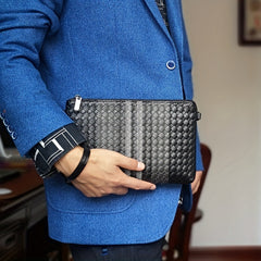 Men's Clutch Bag Large Capacity Woven Handbag Envelope Business Wear