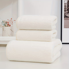 3pcs Solid Towel Set Soft Hand Bath Towel Quick Drying Absorbent Towels