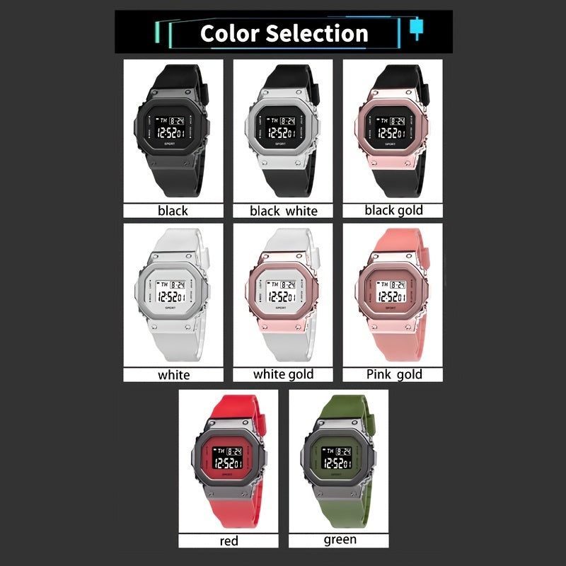 Metal Small Square Sports Waterproof Watch for Kids