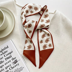 Red Retro Silk Like Scarf Hair Band Women's Hair Tie Headwear