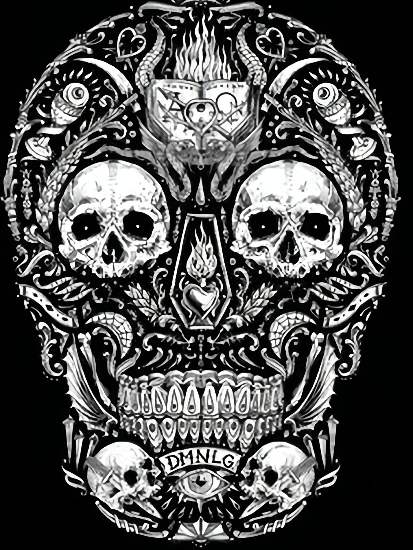 Men's Skull Graphic Active Drawstring Shorts for Summer