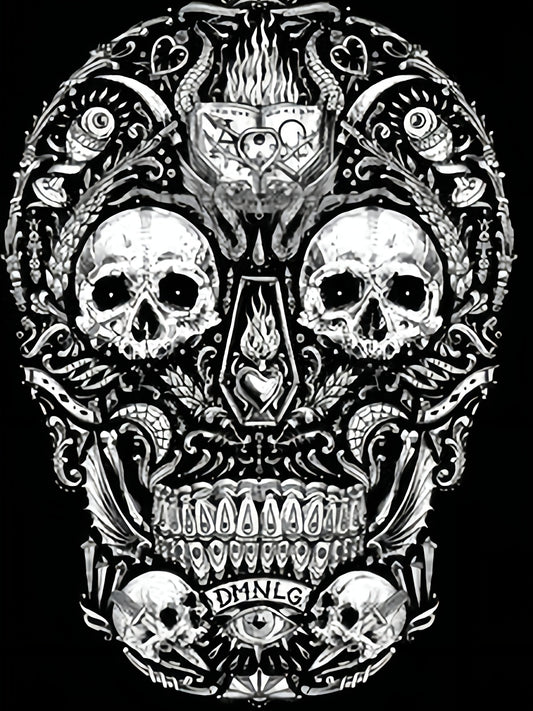 Men's Skull Graphic Active Drawstring Shorts for Summer