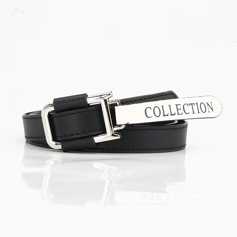 Alloy Buckle PU Belt for Women Girls