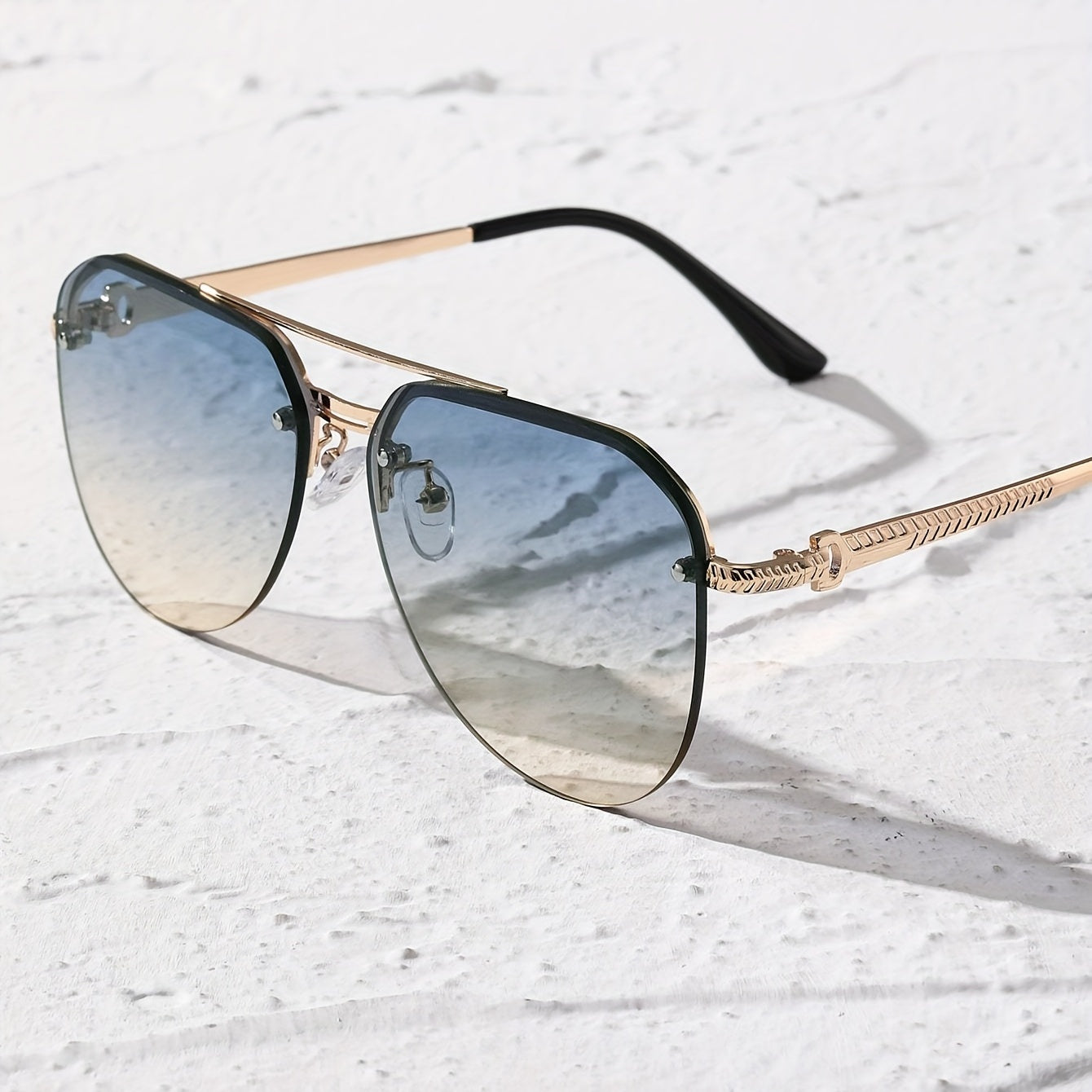 Top Bar Aviator Sunglasses Gradient Metal UV400