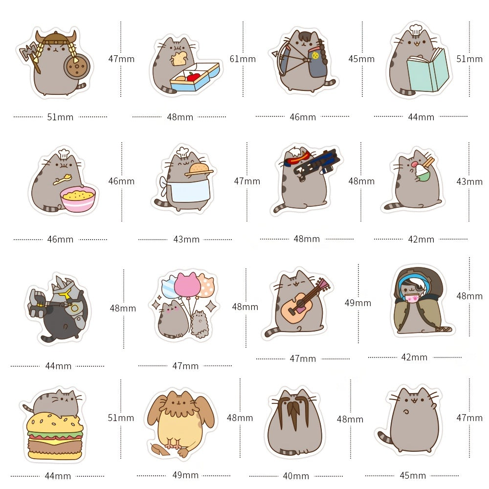 100pcs Cat Stickers Laptop Skateboard Water Bottles Guitar & More