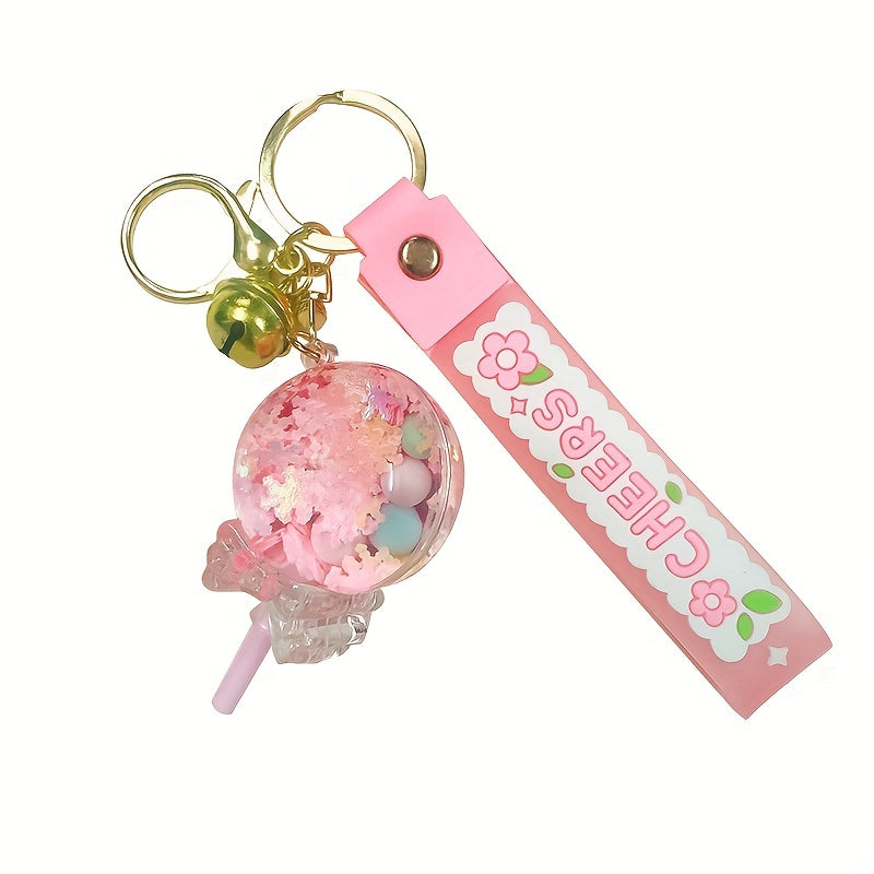 Acrylic Lollipop Drift Bottle Keychain For Men Couple Bag Pendant Key Chain