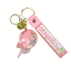 Acrylic Lollipop Drift Bottle Keychain For Men Couple Bag Pendant Key Chain