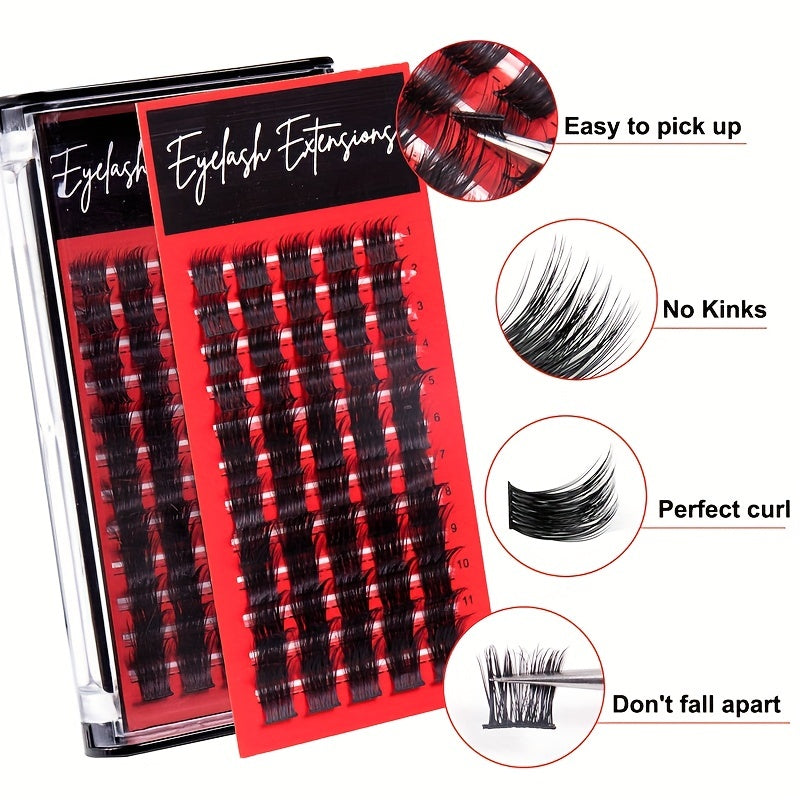 DIY Cluster Lashes Thick False Eyelashes Self Grafting Extension