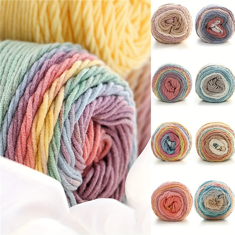 5 Strands Milk Cotton Segment Dye Rainbow Cotton Diy Woven Wool