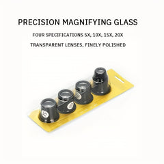 4pcs Watch Repair Tool 5-20X Magnifier Goggles Set
