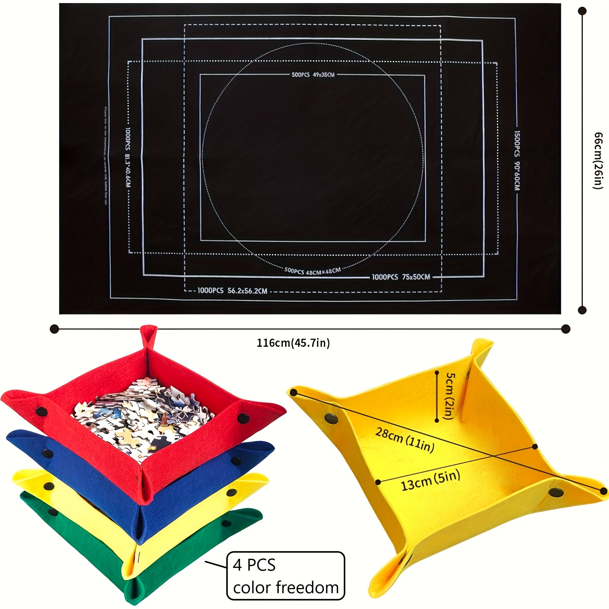 Puzzle Mat Set with Sorting Plates - Lightweight Felt Material