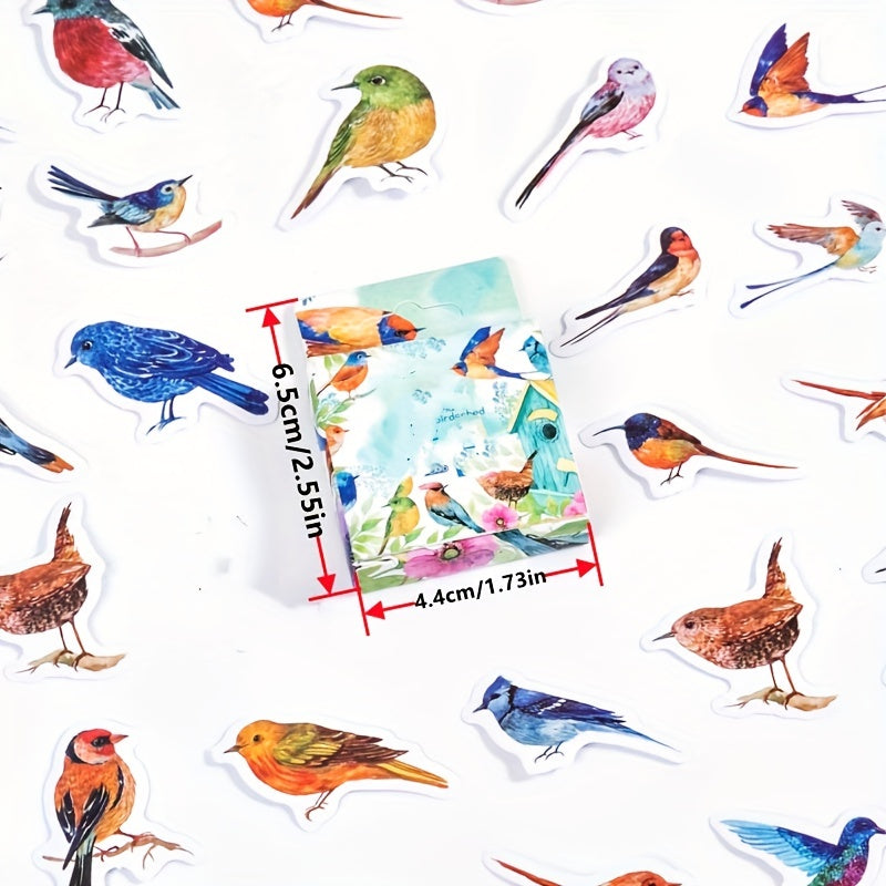 46 Pcs Adorable Animal Sparrow Stickers for Scrapbooking Labeling Journaling