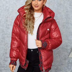 Zip Up Hooded Jacket Warm Outerwear