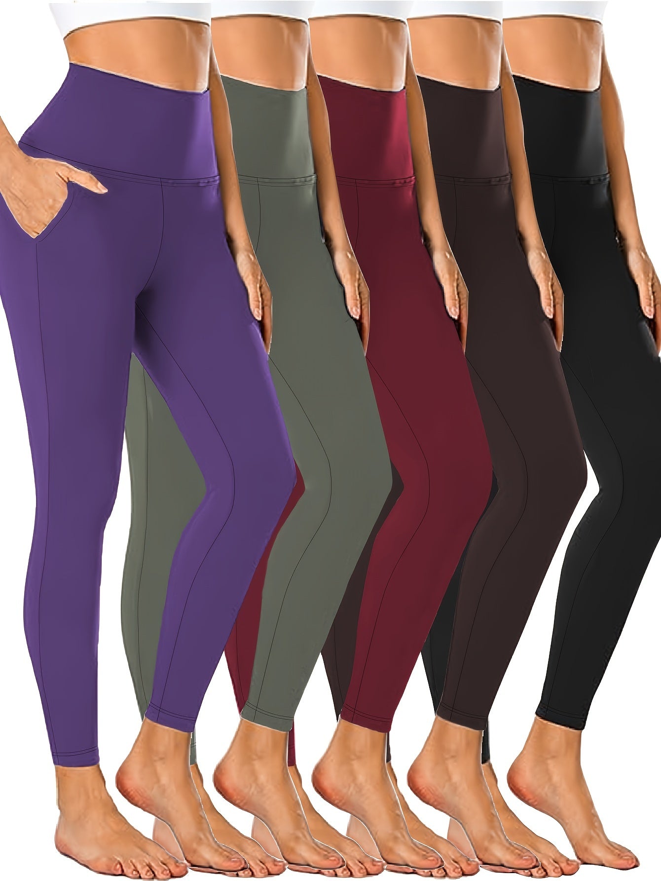 Solid Yoga Pants High Stretch Running Fitness Leggings Women's Activewear