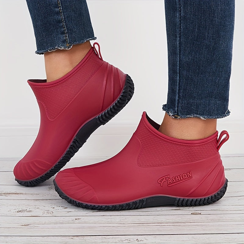 Women's Low Ankle Rain Boots Comfortable Waterproof Non slip Outdoor Boots