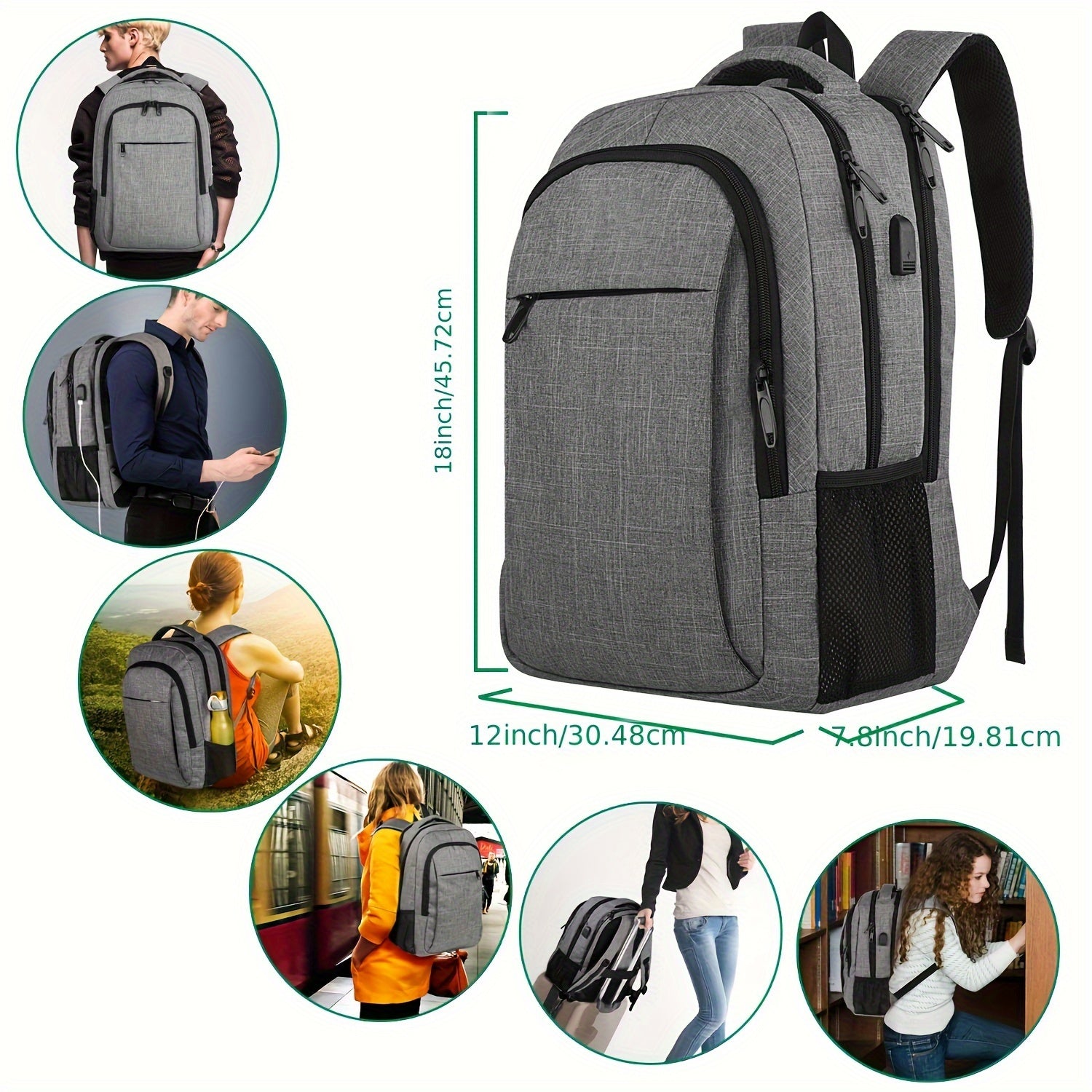 Spacious Laptop Travel Backpack Business Bag