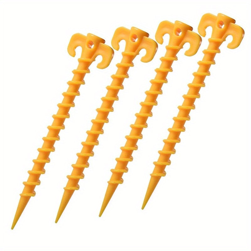 Camping Tent Pegs Set - 12 Ground Nails Stakes - Outdoor Screw Nails Stakes Pegs