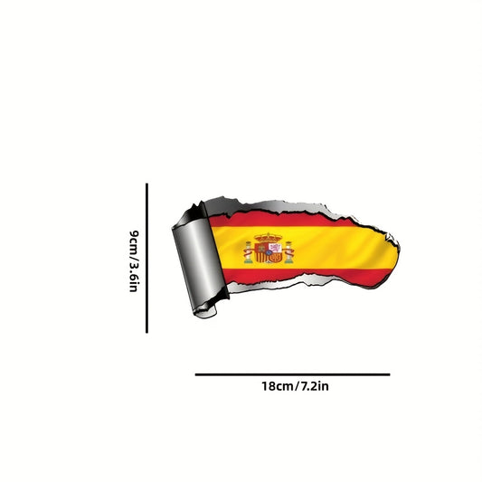 Spanish Flag Vinyl Decal for Motorcycle and Car - Suitable for All Vehicles