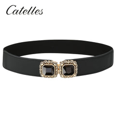 Women's Gemstone Waist Decoration Wide Belt for Skirt Suit Coat Sweater