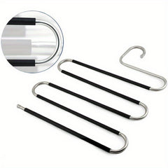 2pcs Stainless Steel Pants Hanger S shaped Non slip Space Saving