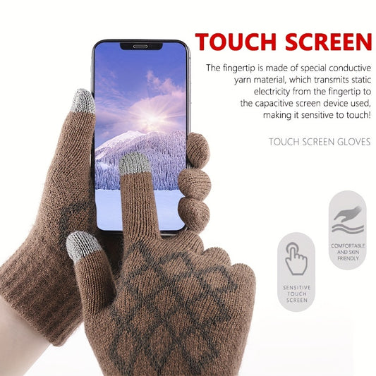 Winter Knitted Touch Screen Gloves Outdoor Running Cycling Training