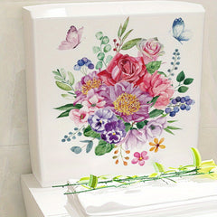 Funny Plant Flower Toilet Lid Decal Wall Sticker - Bathroom Decor