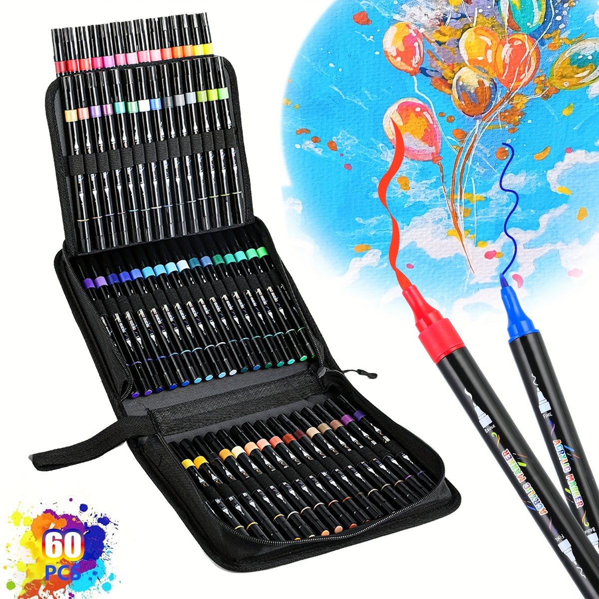 Acrylic Paint Markers Dual Tip Pens for Adults Eggs Wood Rock Plastic