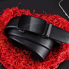Men's Automatic Buckle Leather Belt Pants Belt