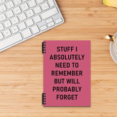 Funny Spiral Notebook 14x20 Pink Lettering, Removable Lined Pages