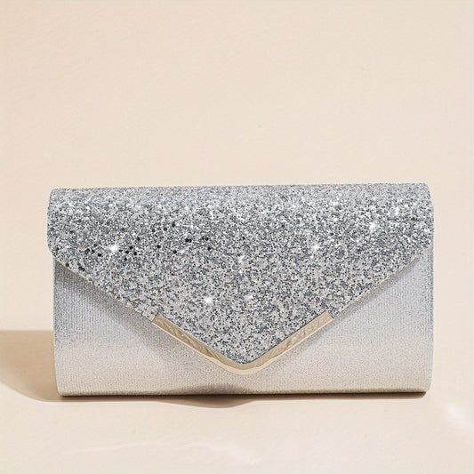 Sequins Decor Banquet Bag Classic Evening Bag For Party Women's Chain Bag