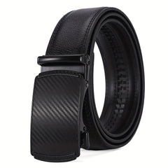 Men's Automatic Buckle Leather Belt Casual Retro Ratchet Belt