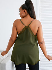  Contrast Lace Loose Fit Cami Tops