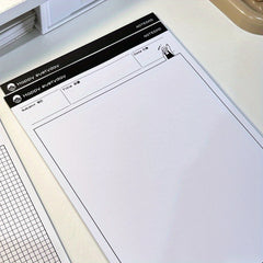 B5 Memo Book 30 Sheets Horizontal Line Checkered Blank Tearable Pages