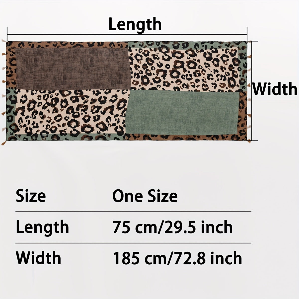 Leopard Print Tassel Decor Scarf Casual Shawl Wrap