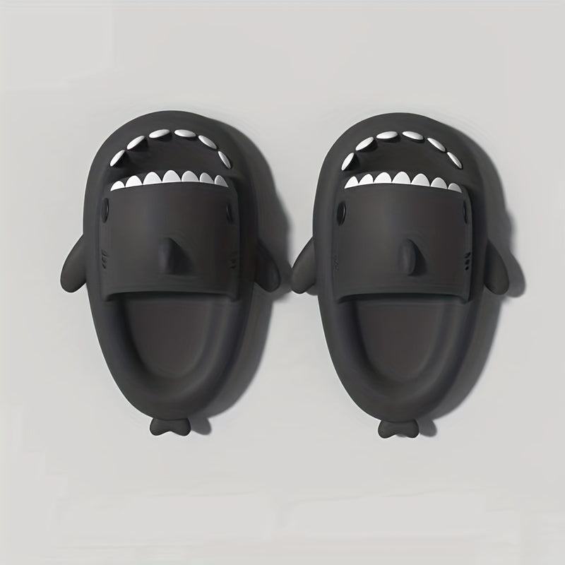 Funny Cartoon Shark Slippers Open Toe Solid Quick Drying Slide Sandals
