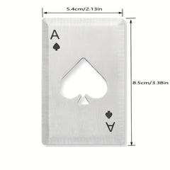 Stainless Steel Poker Card Bottle Opener for Bar Party Home