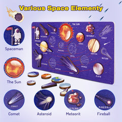Solar System 8 Planet Puzzle Matching Board for Kids