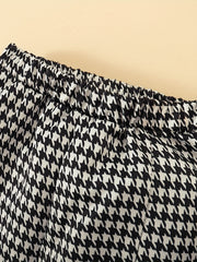 Houndstooth 3pc Beret & Heart Top & Pants Set for Girls