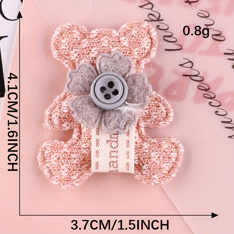 7pcs Bear Patches Plush Hair Accessories For Girls Clothing DIY